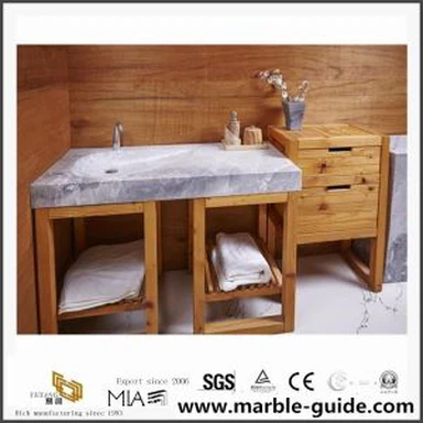 Banyo için Gri Mermer Üstü