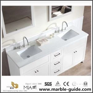 Prefabrik 36 İnç Beyaz Kuvars Vanity Tops