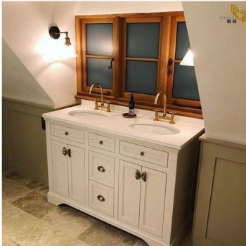 Beyaz Kuvars Vanity Banyo İçin Üst